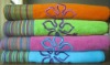 100% cotton Jacquard velvet beach towel with embroidery