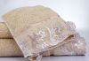100% cotton bath towel with lace