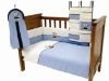 100% cotton bear blue  baby bedding set