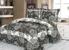 100% cotton black printed quilt/bedspread/Bed sheet/bedding set/bed cover/duvet cover