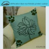 100%cotton blue eco-friendly printed cushion