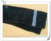 100% cotton blue satin border  black terry hand towel