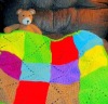 100% cotton colorful hand made crocheted blanket