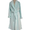 100%cotton cut velvet thicken men's blue bathrobe