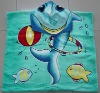 100% cotton dolphin printed poncho beach towel