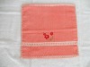 100%cotton embroidered satin and velvet hand towel