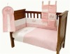 100% cotton flower pink baby bedding set