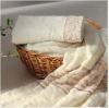 100% cotton jacquard bleached bath towel with border