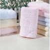 100% cotton jacquard face towel with solid color