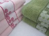 100%cotton jacquard satin-border circle bath towel