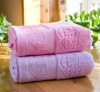100% cotton jacquard solid terry towel with jacquard border
