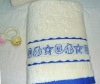 100% cotton jacquard solid towel with border