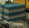 100%cotton jacquard terry dark color striped bath towel