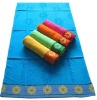 100% cotton jacquard velour beach towel with border