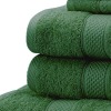 100% cotton luxury satin border green terry bath towel