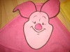 100% cotton pig  embroidered hooded baby towel