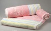 100% cotton plain solid towel with satin