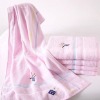 100%cotton plain weave embroidery soft bath towel