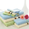 100%cotton plain weave satin-border bath towel