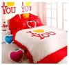 100% cotton printed red and white bed sheet