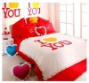 100% cotton printed red and white bed sheet