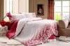 100% cotton printed red and white bed sheet