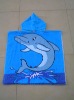 100% cotton reactive printed hooded beach towel