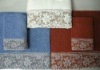 100%cotton silk ribbon flower bath towel