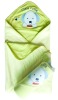 100% cotton soft with cute applique dog baby towel with hood