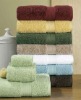 100% cotton solid cotton terry satin-border towel set