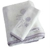 100% cotton solid dyed terry towel set with embroidery