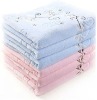 100% cotton solid jacquard solid face towel with embroidery