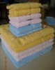 100% cotton solid terry satin-border towel set