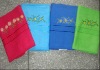 100% cotton solid terry towel stock with embroiderey