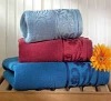 100 cotton solide Terry bath towel with jacquard on the border