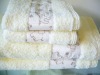 100 cotton solide Terry bath towel with printing on the border