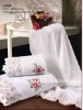 100% cotton solide embroidery&lace bath towel