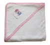 100% cotton terry embroidered cute fishing dog baby hooded towel
