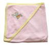 100% cotton terry embroidered playing boy baby hooded towel