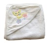 100% cotton terry embroidered playing kitty baby hooded towel