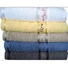 100% cotton terry solid dyed towel set with embroidery
