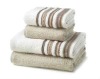 100% cotton terry solid dyed towel set with satin-border