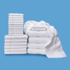 100% cotton terry solid dyed towel set with satin-border