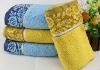 100% cotton towel with yarn dyed jacquard border