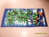 100% cotton velour beach towel with printed coconut palm