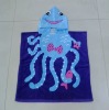 100% cotton velour printed Kids hooded towel