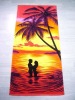 100 cotton velour printed beach towel
