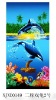 100% cotton velour reactive printed promotion beach towel