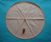 100% cotton waffle weave round towel with emb design