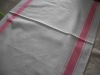 100% cotton white glass cloth with pink border